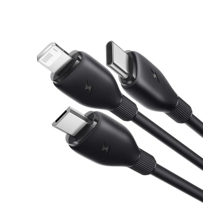 Kabel pro nabíjení USB-C - Lightning / microUSB / USB-C Baseus Ultra Fast 3v1, 20W, 0.8m, Černý P10377501111-00