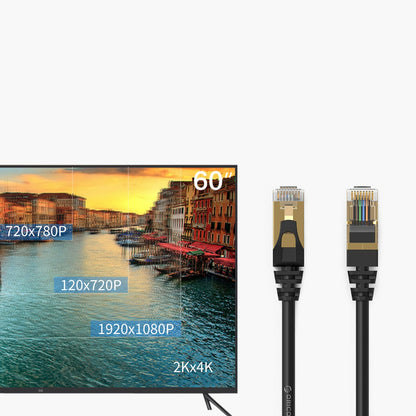 Síťový kabel Orico PUG-C7, UTP, Cat7, 1m, černý