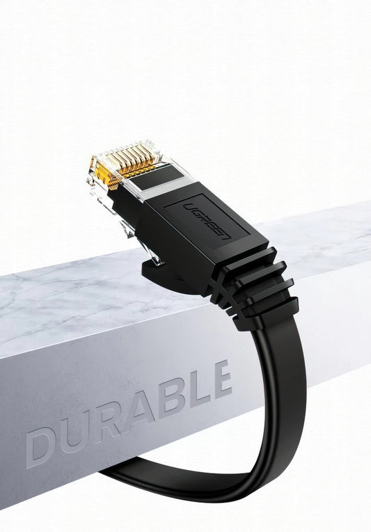 Síťový kabel UGREEN NW102 Flat, UTP, Cat6, 3m, černý