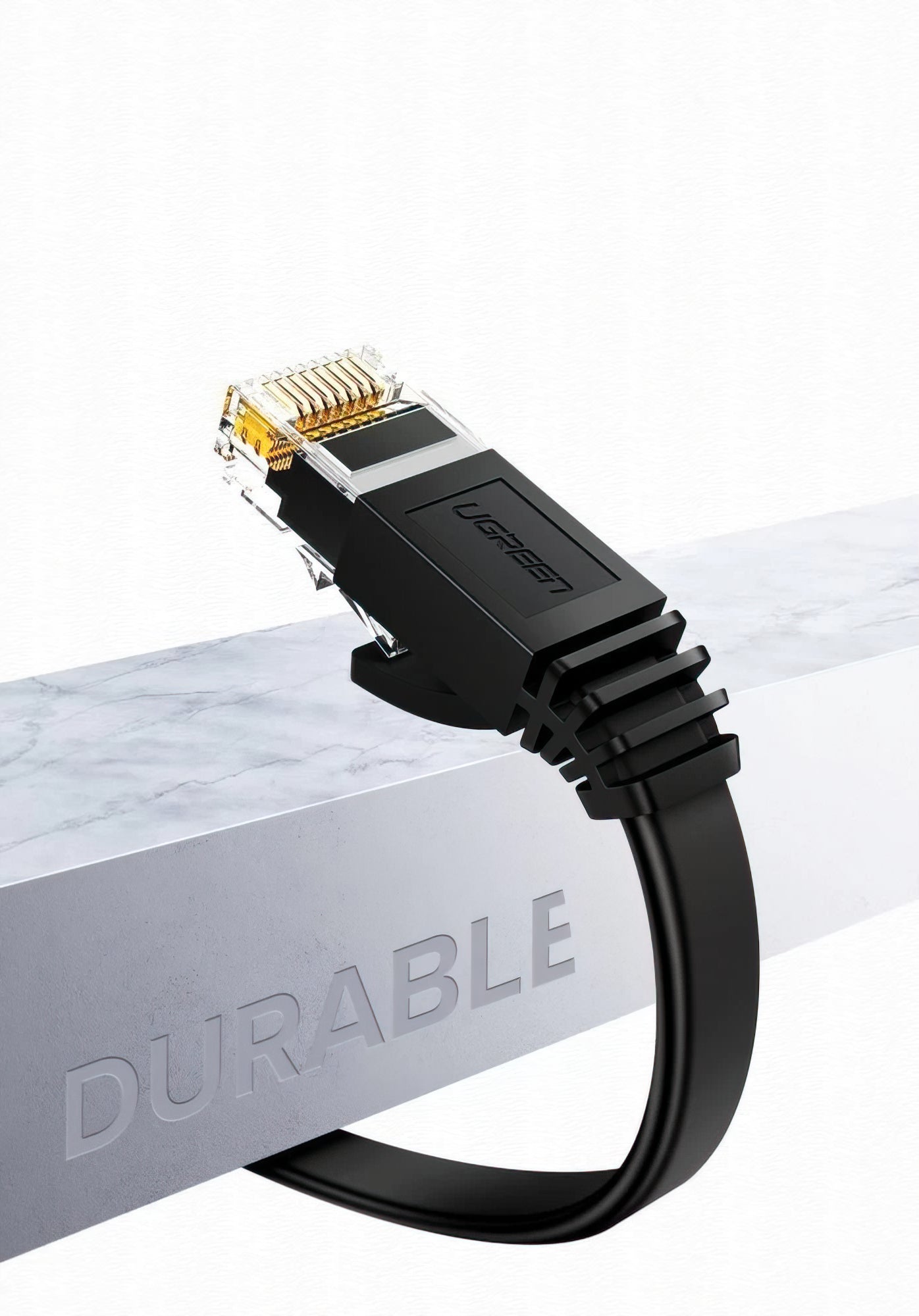 Síťový kabel UGREEN NW102 Flat, UTP, Cat6, 3m, černý