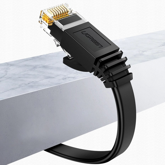 Síťový kabel UGREEN NW102 Flat, UTP, Cat6, 0,5 m, černý