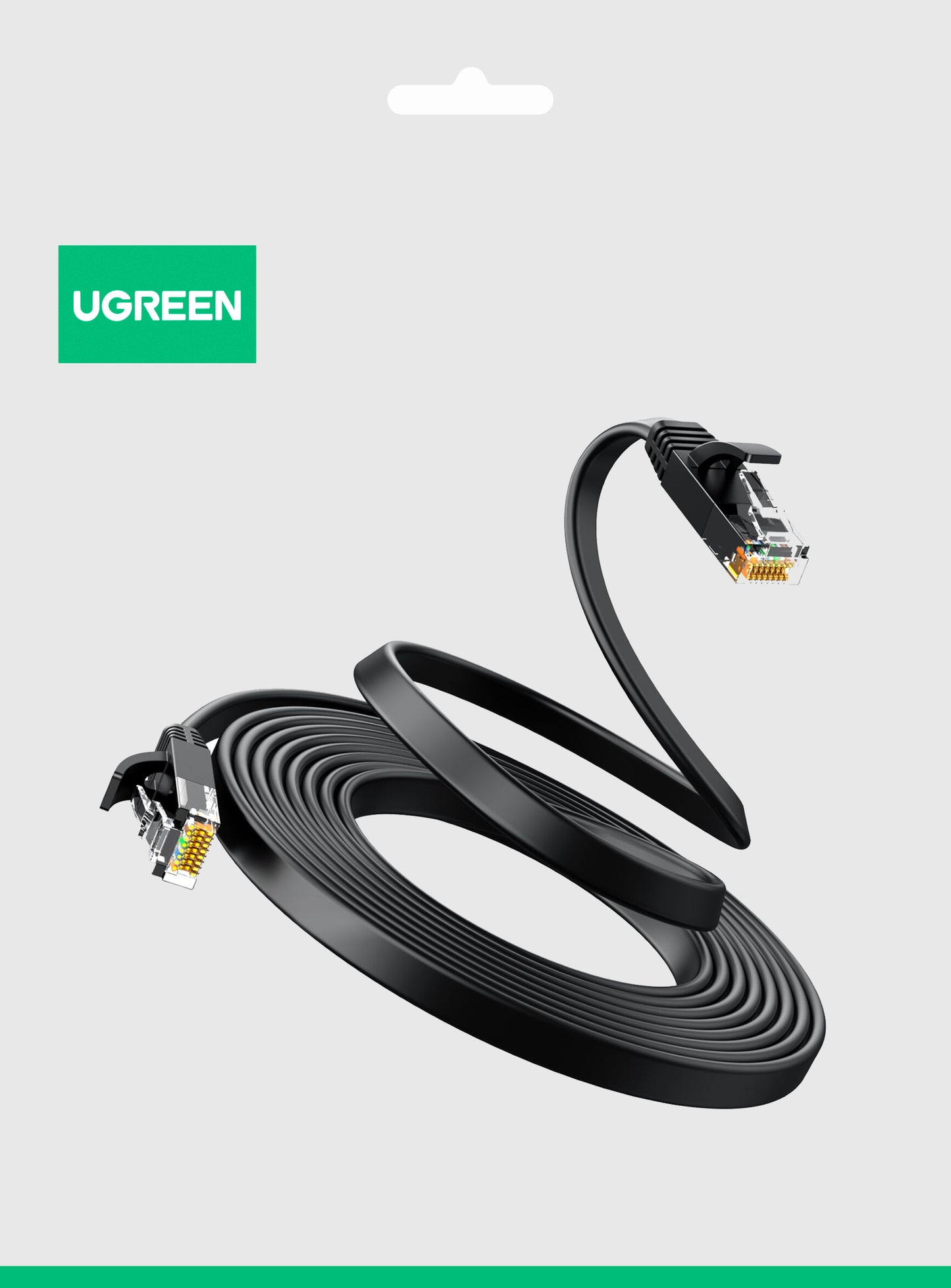Síťový kabel UGREEN NW102 Flat, UTP, Cat6, 3m, černý