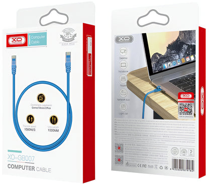 Síťový kabel XO Design GB007, UTP, Cat6, 1m, Modrý