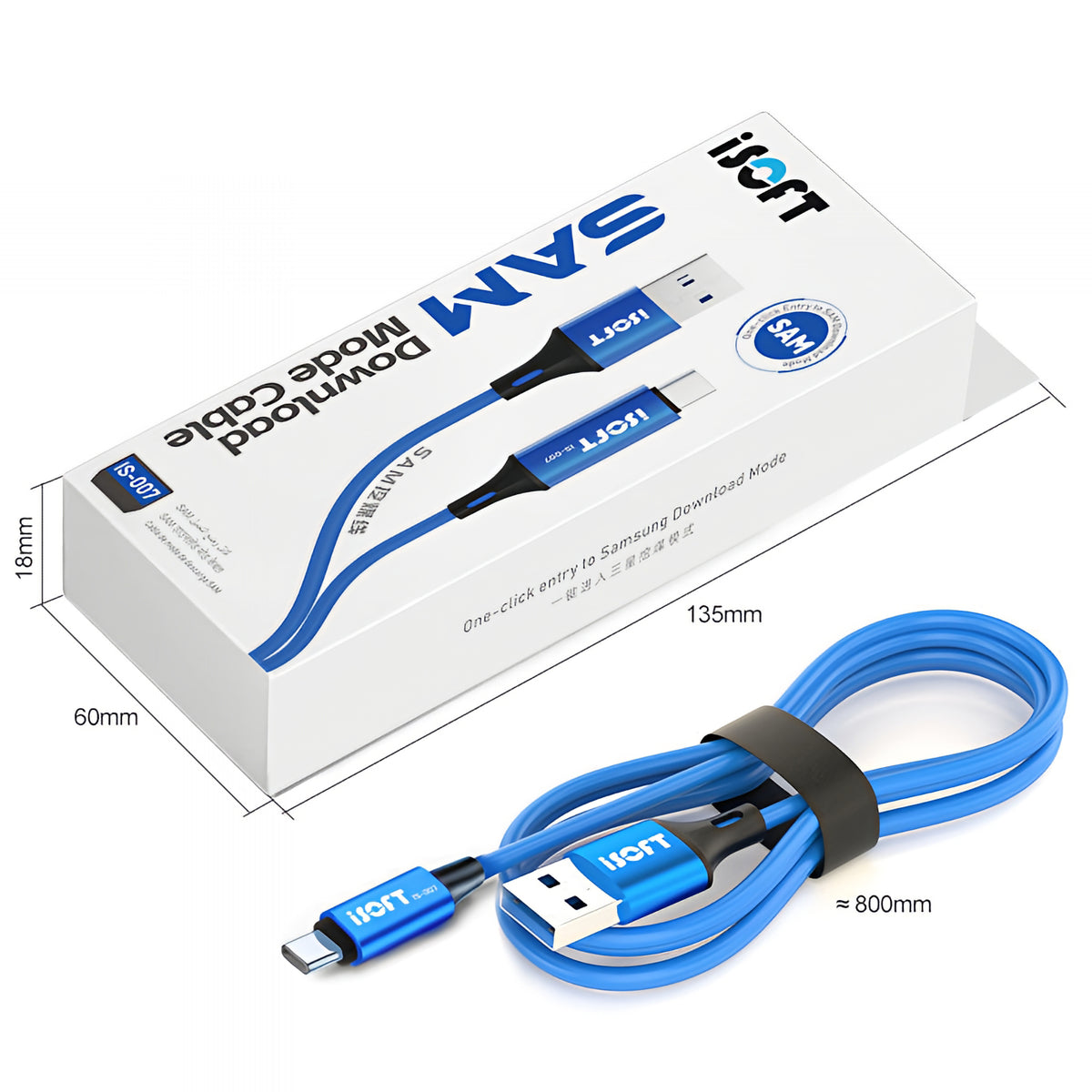 Přenosový kabel iSOFT IS-007, rozhraní USB-A - USB-C
