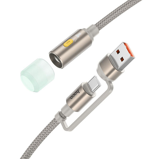 Kabel Led HOCO UA38C, USB-C / USB-A, 0,3m, Zlatý