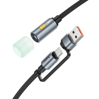 Kabel Led HOCO UA38C, USB-C / USB-A, 0,3m, černý