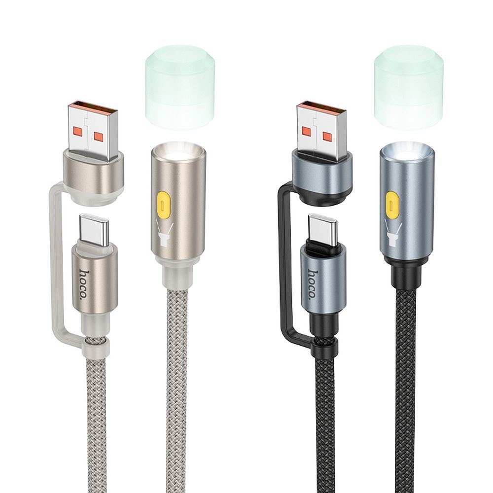 Kabel Led HOCO UA38C, USB-C / USB-A, 0,3m, Zlatý