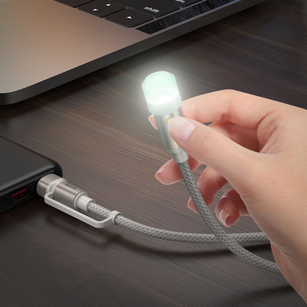 Kabel Led HOCO UA38C, USB-C / USB-A, 0,3m, černý