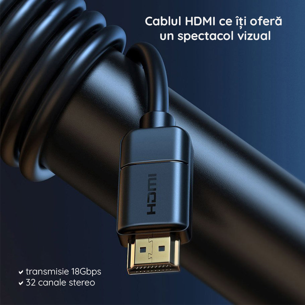 Video kabel Baseus High Definition, HDMI - HDMI, 4K, 5m, Černý CAKGQ-D01