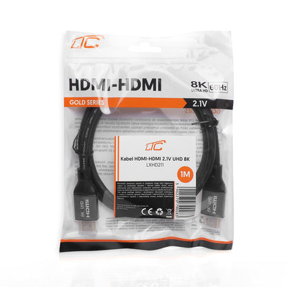 Video kabel LTC Gold, HDMI - HDMI, 8K, 1m, černý