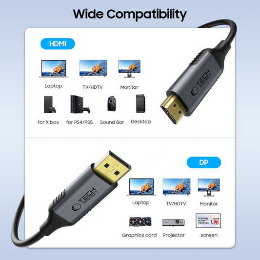 Video kabel Tech-Protect Ultraboost, DisplayPort - HDMI, 4K, 2m, černý