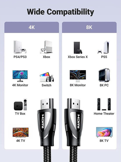 Video kabel UGREEN HD104, HDMI - HDMI, 8K, 2m, černý