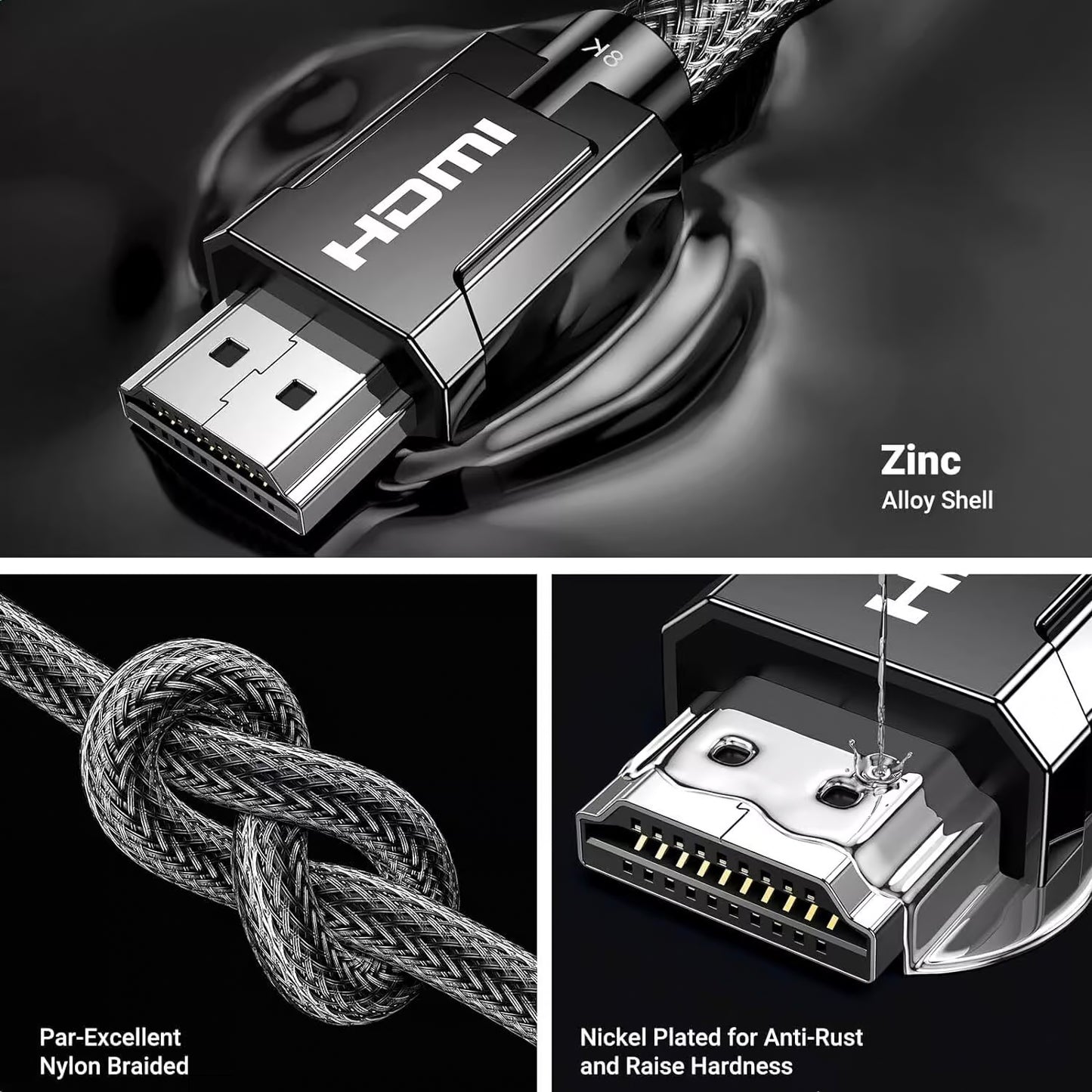 Video kabel UGREEN, HDMI - HDMI, 8K, 1.5m, Černý