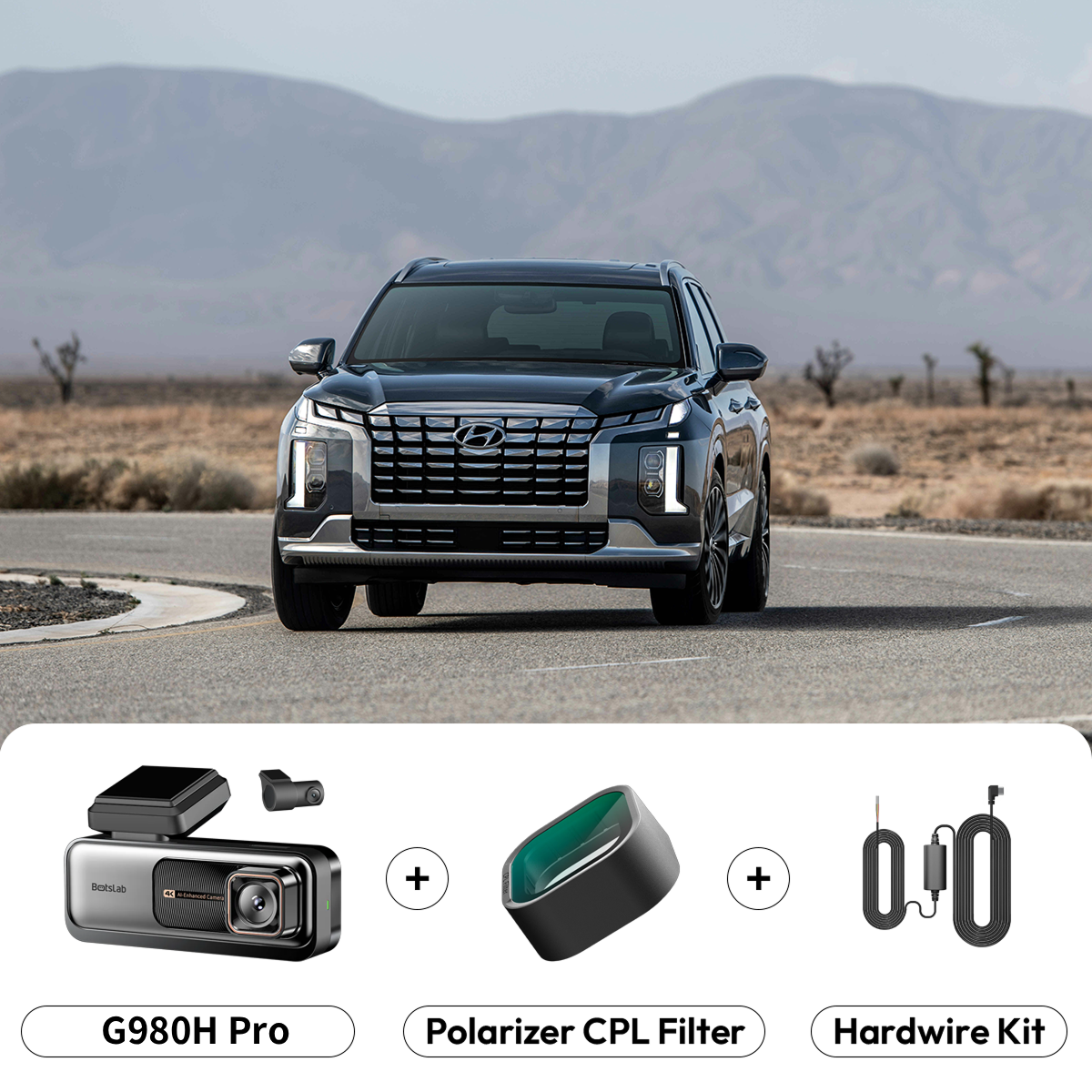 Přední a zadní kamera do auta Botslab G980H Pro, 4K, Wi-Fi, GPS, displej 2,45 palce