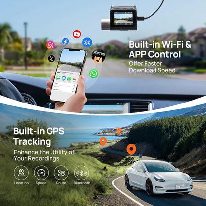 Auto Kamera Přední Zadní 70mai Dash Cam A510, 3K, GPS, Wi-Fi, Displej 2 palce