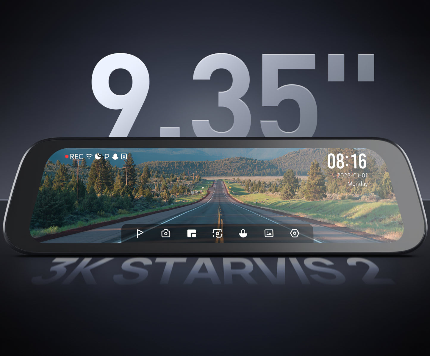 Auto kamera Přední Zadní 70mai Dash Cam S500, 3K, Wi-Fi, Displej 9,35 palce