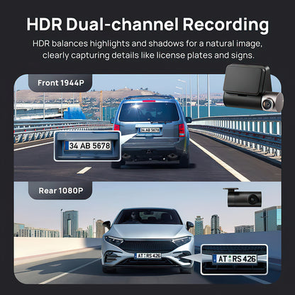 Auto Kamera Přední Zadní 70mai Dash Cam A510, 3K, GPS, Wi-Fi, Displej 2 palce