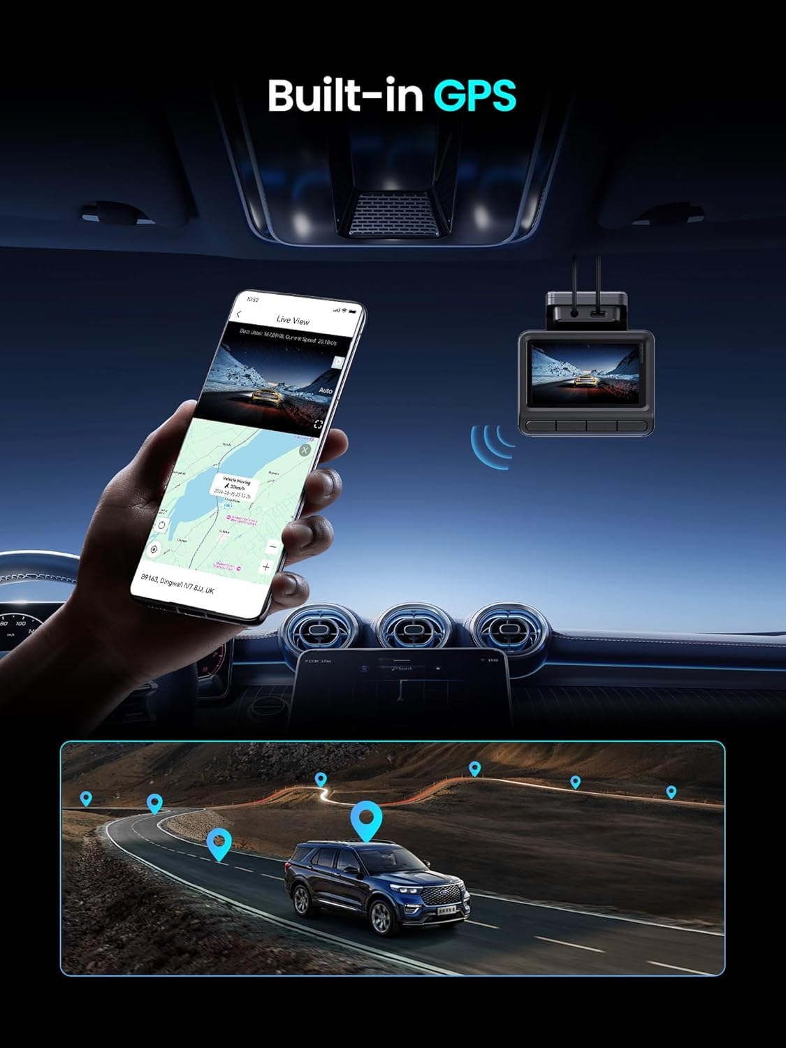 Auto kamera DDPAI Z50 Pro Dual, přední a zadní, 4K, Wi-Fi, GPS, displej 3 palce