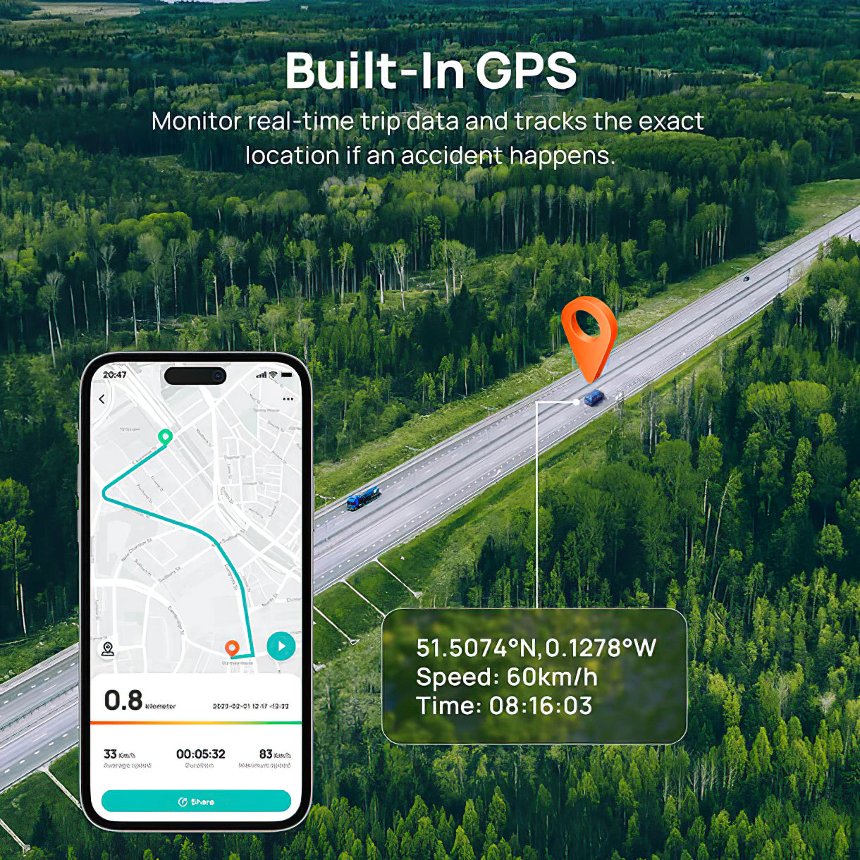 Auto Kamera Přední Zadní 70mai Dash Cam A510, 3K, GPS, Wi-Fi, Displej 2 palce