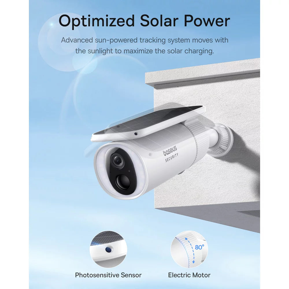 Kamera Baseus Solar S1 pro dohled, Wi-Fi, 2K, IP67, Solární panel, Exteriér S0SW002130