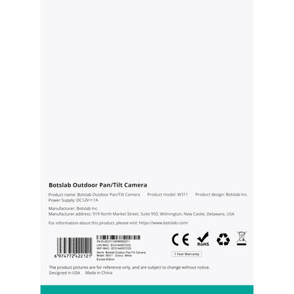 Dohledová kamera Botslab W311, Wi-Fi, 2K, IP66, venkovní 