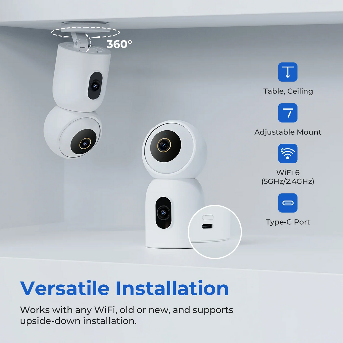iMILAB C30 Dual Security Camera, Wi-Fi, 3K, Indoor CMSXJ111A
