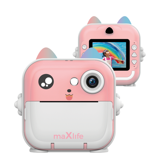 Digitální fotoaparát s tiskovou funkcí MaXlife MXPC-100 Kids, růžový