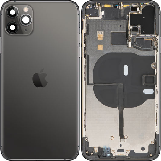 Kryt baterie pro Apple iPhone 11 Pro Max, se středovým pouzdrem, černý (vesmírně šedý), Swap