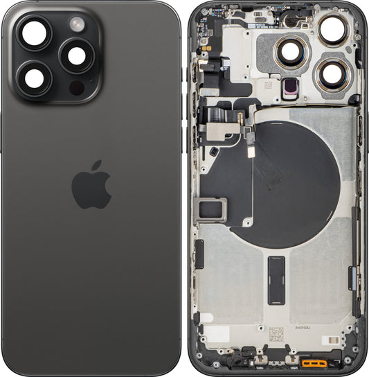 Kryt baterie Apple iPhone 15 Pro Max, s prostředním krytem, Černý (Black Titanium), Swap