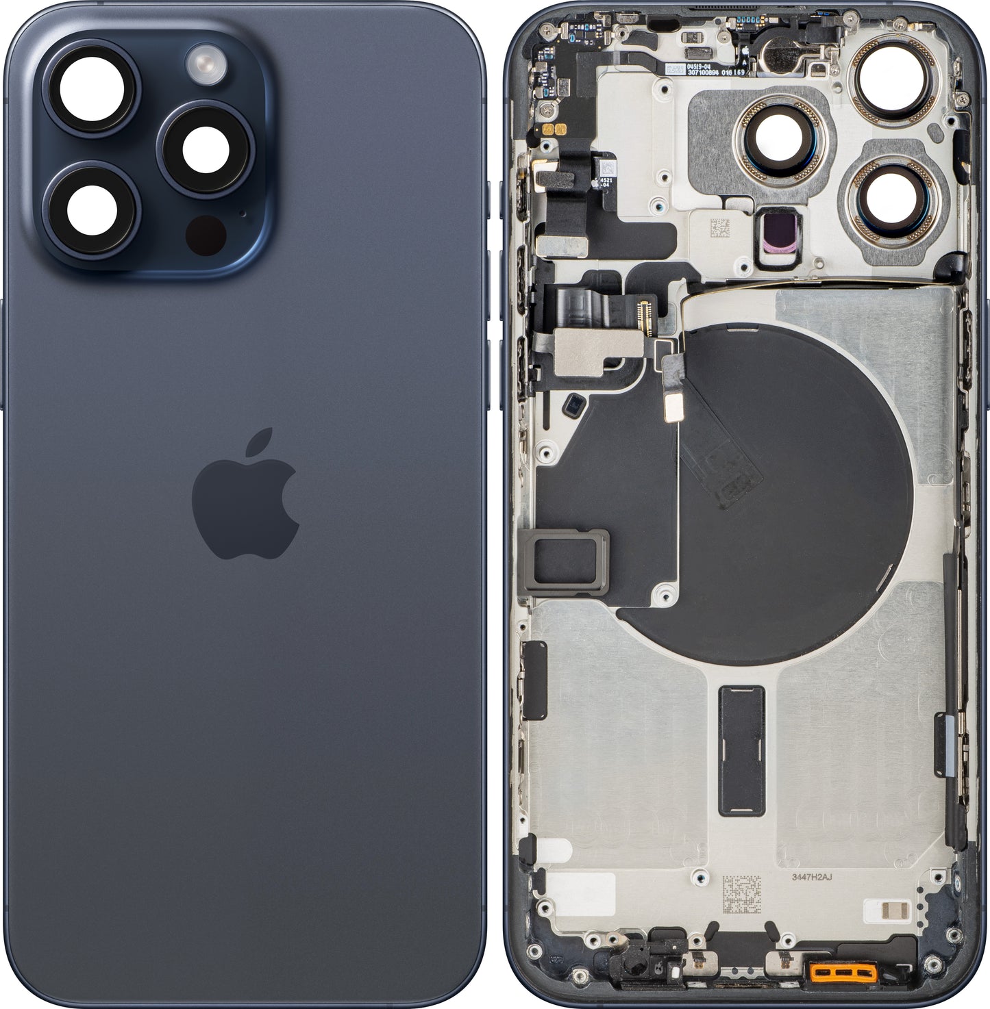 Kryt baterie Apple iPhone 15 Pro Max, s prostředním krytem, Modrý (Blue Titanium), Swap