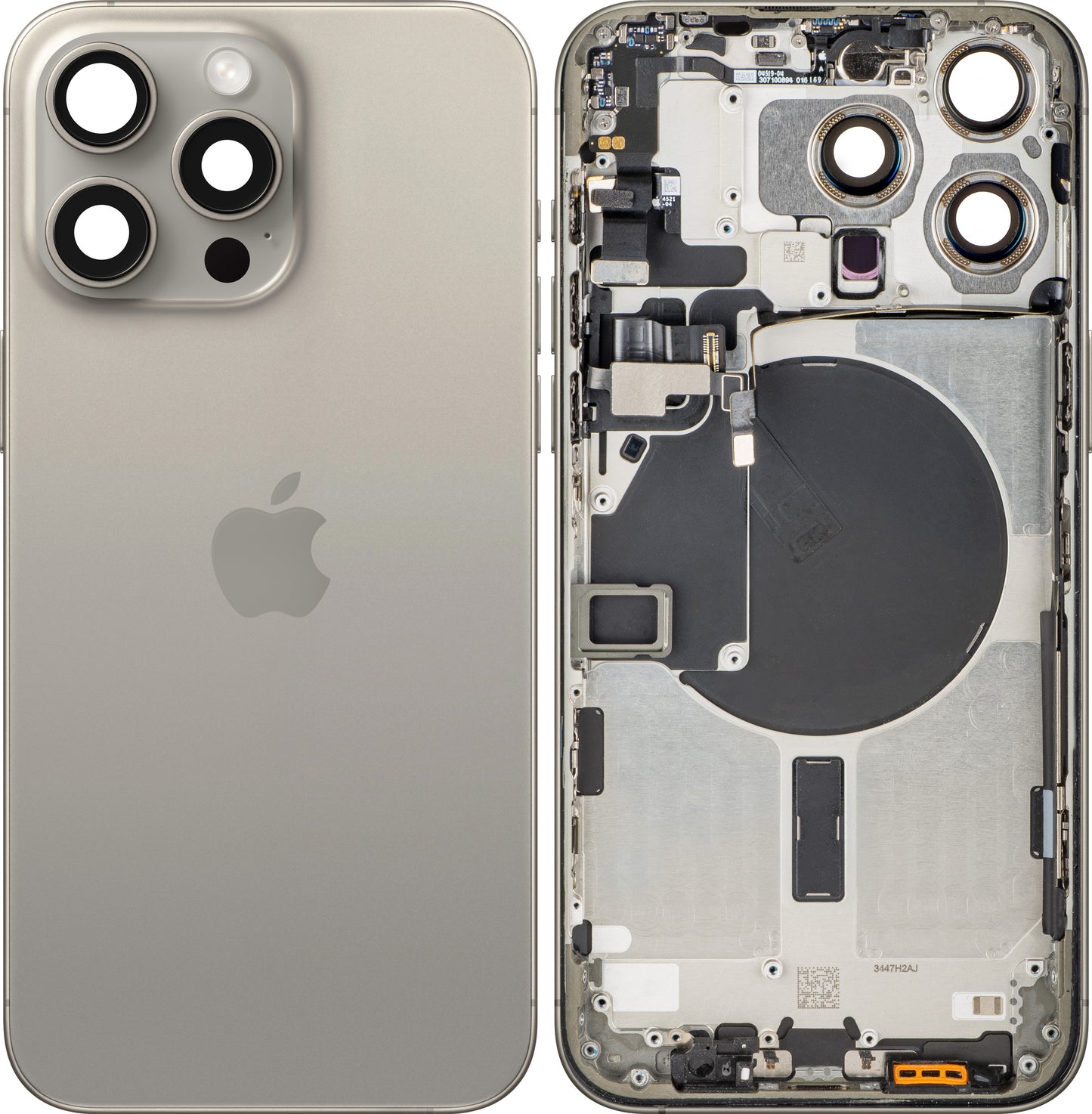 Kryt baterie Apple iPhone 15 Pro Max, s prostředním pouzdrem, béžový (Natural Titanium), Swap