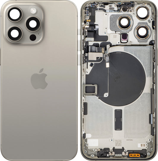 Kryt baterie Apple iPhone 15 Pro Max, s prostředním pouzdrem, béžový (Natural Titanium), Swap