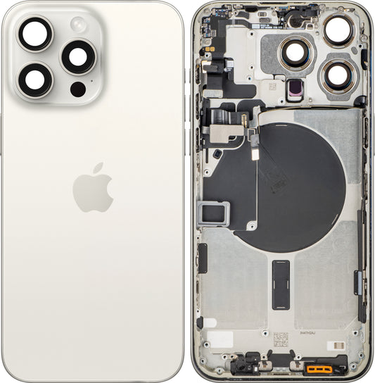Kryt baterie Apple iPhone 15 Pro Max, s prostředním pouzdrem, bílý (White Titanium), Swap