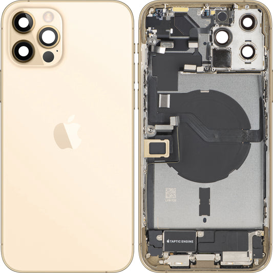 Kryt baterie Apple iPhone 12 Pro Max, s prostředním krytem, kompletní díly, zlatý, Swap