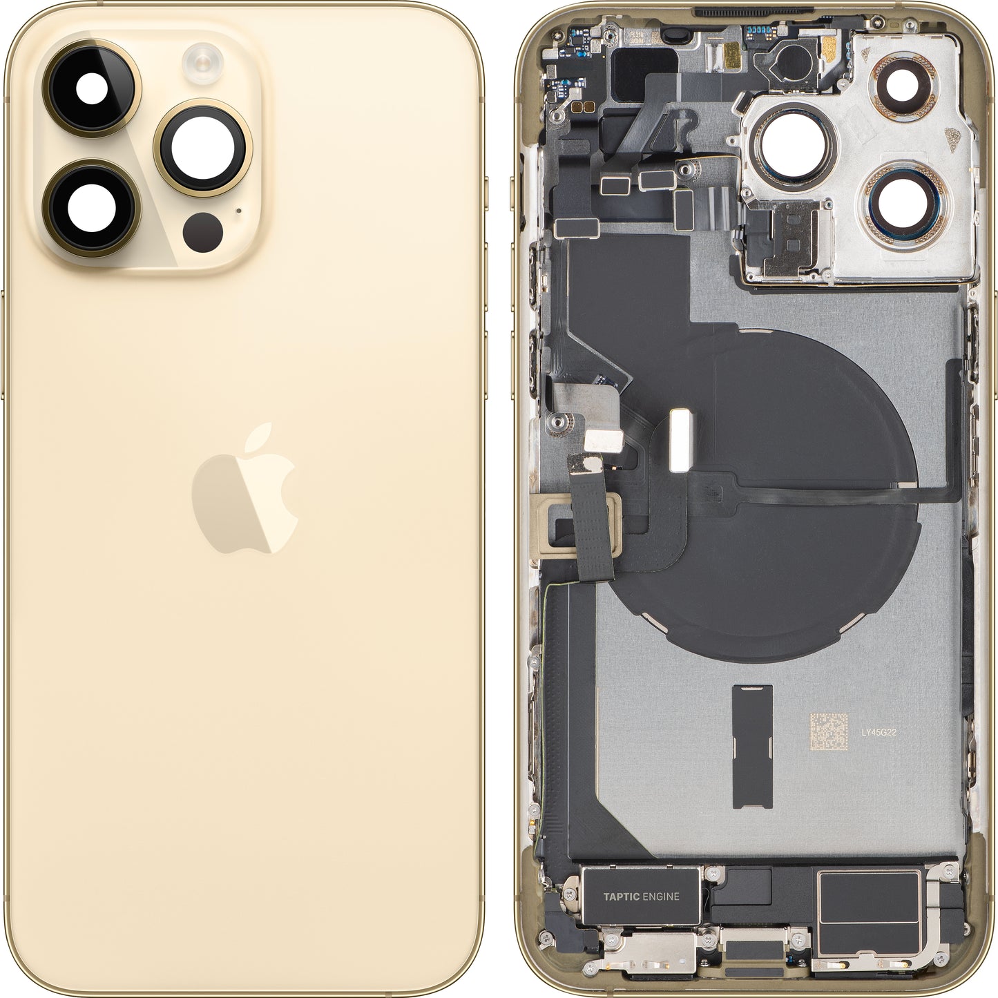 Kryt baterie Apple iPhone 14 Pro Max, s prostředním krytem, kompletní díly, zlatý, Swap