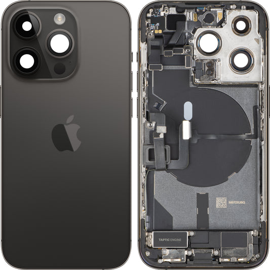 Kryt baterie Apple iPhone 14 Pro, s prostředním krytem, kompletní díly, černý (Space Black), Swap