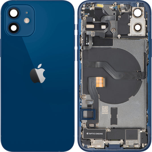 Kryt baterie Apple iPhone 12, s prostředním krytem, kompletní díly, modrý, Swap