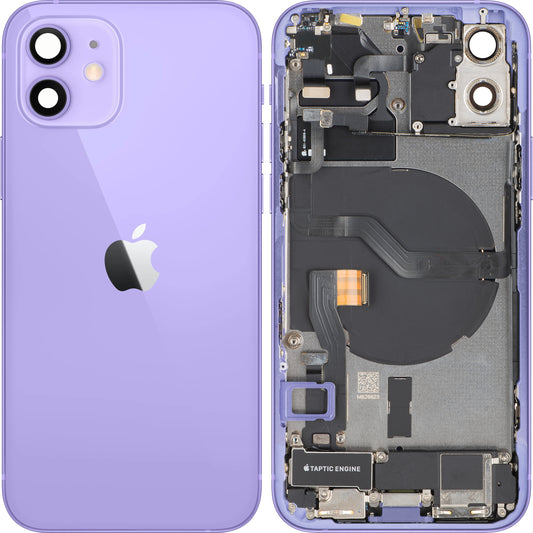 Kryt baterie Apple iPhone 12, s prostředním krytem, kompletní díly, fialový, výměna