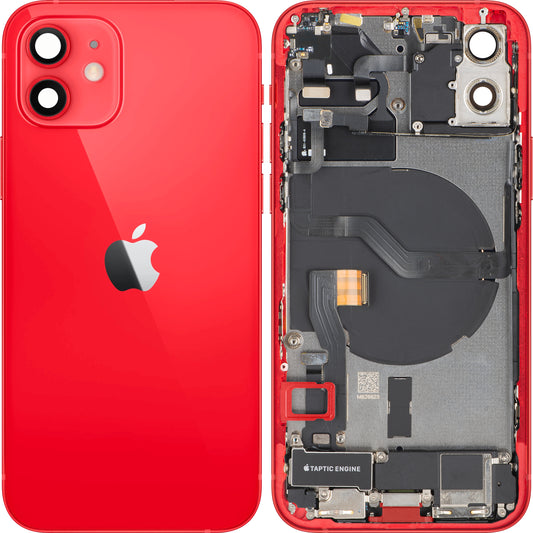 Kryt baterie Apple iPhone 12, s prostředním krytem, kompletní díly, červený, Swap