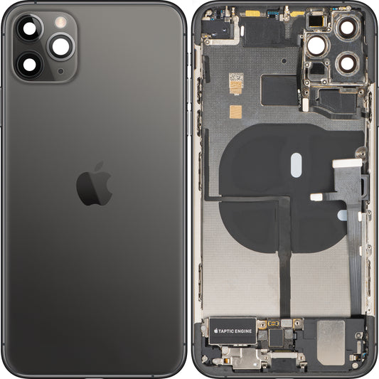Zadní kryt baterie Apple iPhone 11 Pro Max, se středním krytem, kompletní díly, černý (Space Gray), Swap
