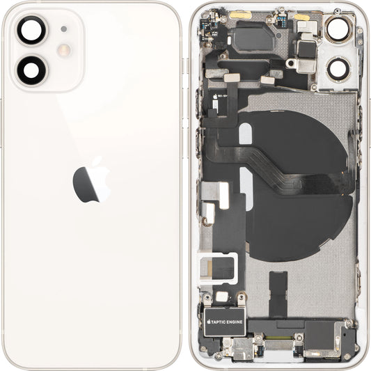 Zadní kryt baterie Apple iPhone 12 mini, se středním rámečkem, kompletní díly, bílý, swap