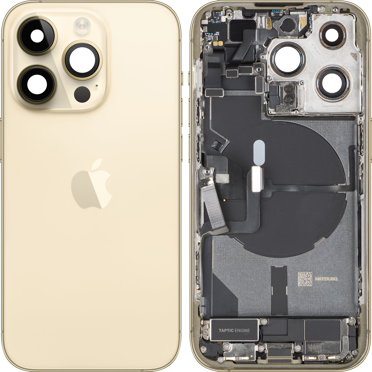 Zadní kryt baterie Apple iPhone 14 Pro, se středním krytem, verze US, zlatý, Swap