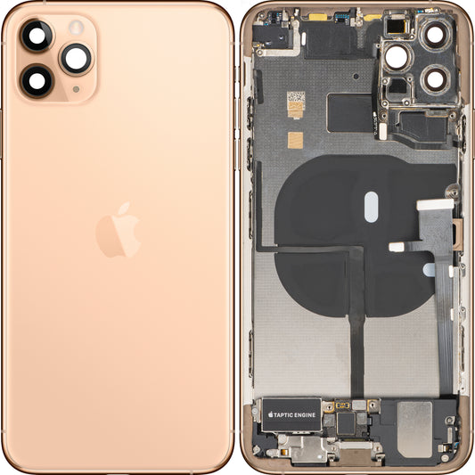 Zadní kryt baterie Apple iPhone 11 Pro Max, se středním rámečkem, kompletní díly, zlatý (matný zlatý), prémiová výměna