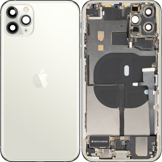 Zadní kryt baterie Apple iPhone 11 Pro Max, se středním rámečkem, kompletní díly, stříbrný (matný stříbrný), prémiová výměna