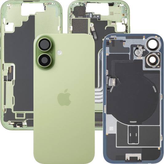 Zadní kryt baterie Apple iPhone 17, se středním rámečkem, kompletní díly, zelený (Sage), prémiová výměna