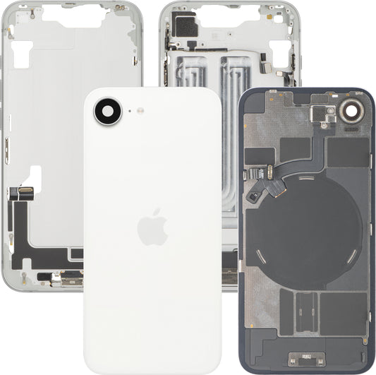 Zadní kryt baterie Apple iPhone 17e, se středním krytem, kompletní díly, bílý, prémiová výměna