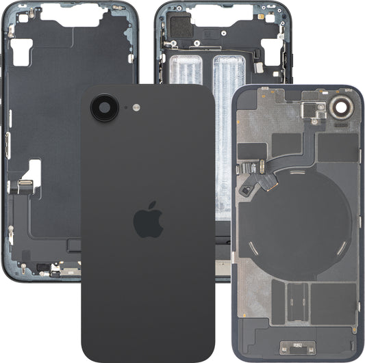 Zadní kryt baterie Apple iPhone 17e, se středním krytem, kompletní díly, černý, prémiová výměna
