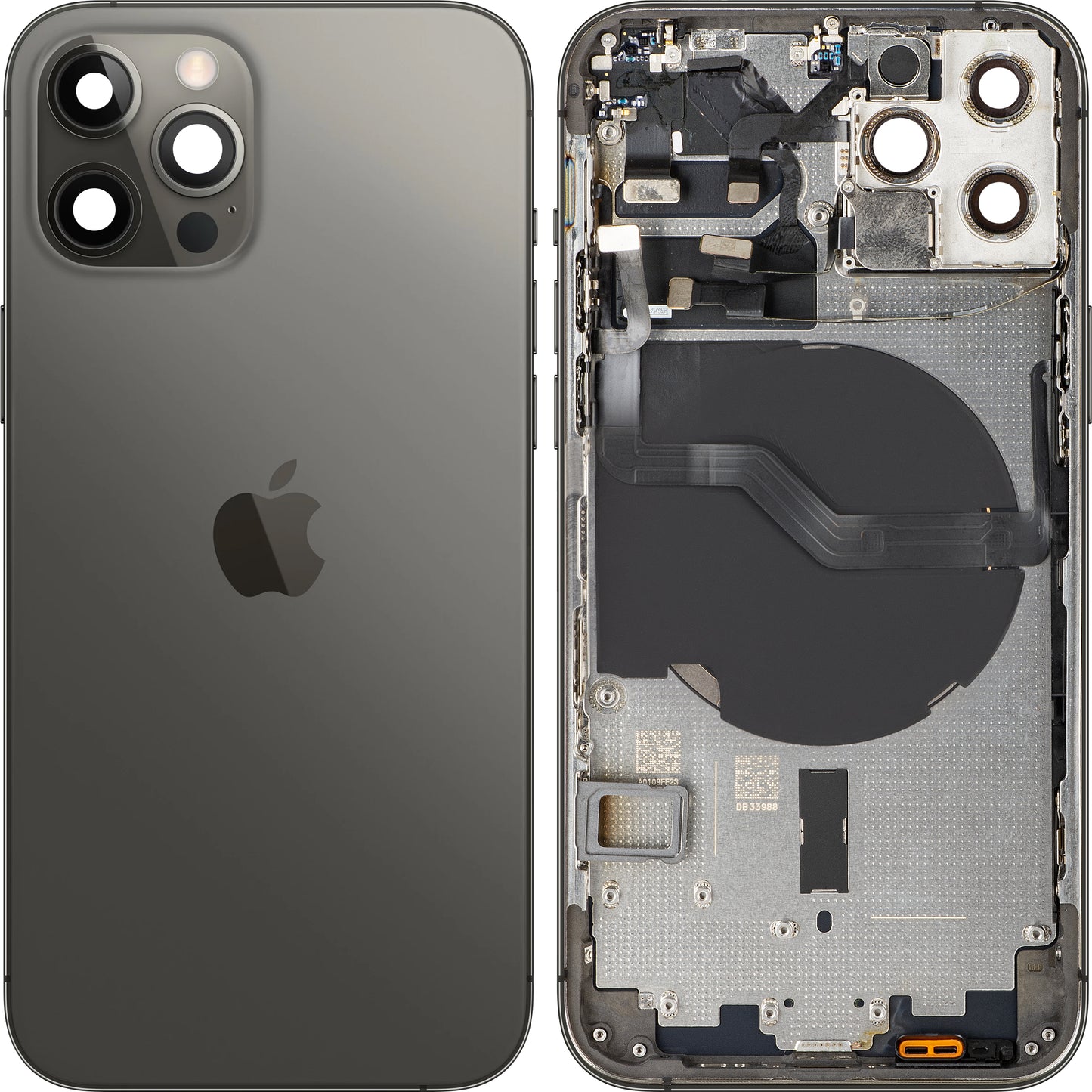 Kryt baterie kompatibilní s Apple iPhone 12 Pro, s prostředním krytem, černý.