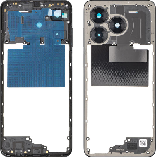 Střední kryt Honor X5c Plus, Černá (Midnight Black), Servisní balíček 9707ACHX