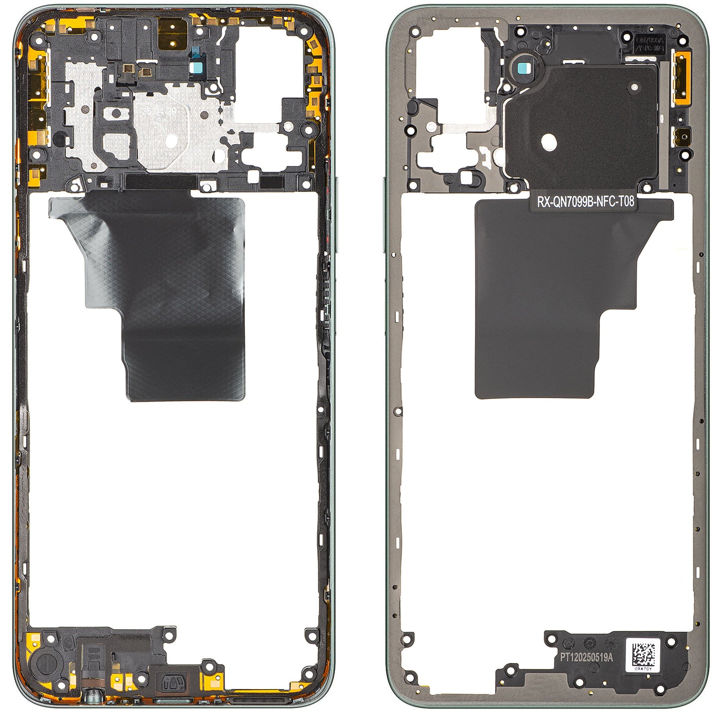 Střední kryt Honor X7c 5G / 200 Smart, Zelená (Forest Green), Servisní balíček 9707ABNB